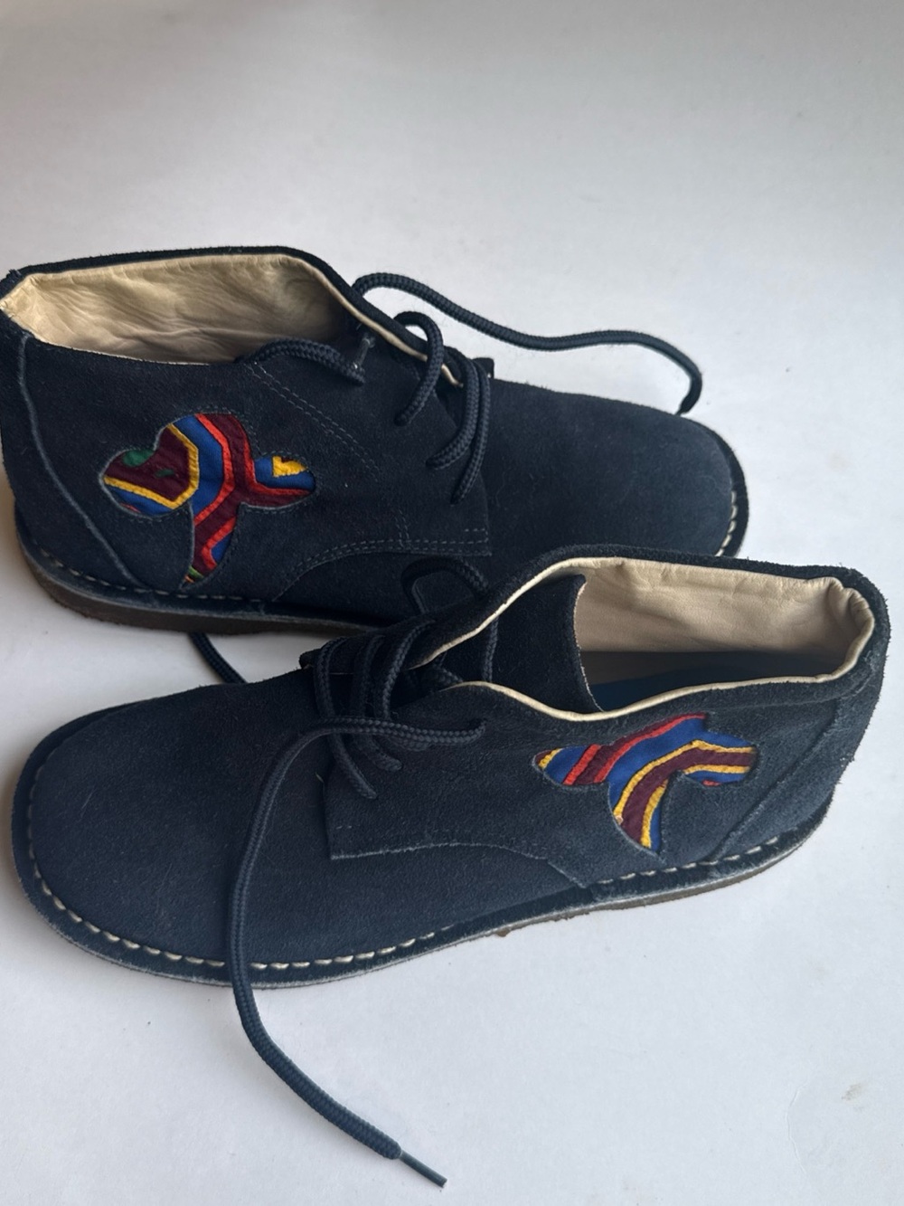 MABACOL Handmade Navy Suede Shoes women size 7